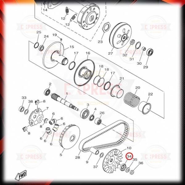 Yamaha RayZR125 Bendiks Dişlisi Karşılığı A