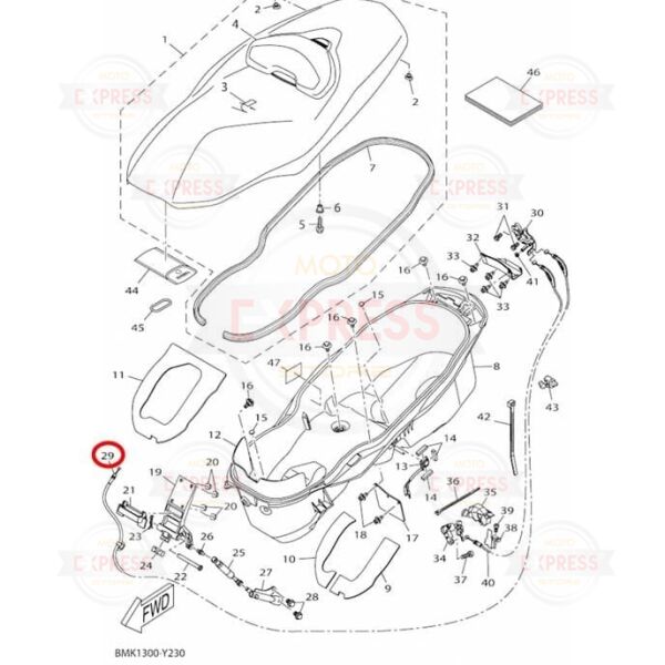 Yamaha Xmax250 Xmax300 2018-2025 Sele Kilidinin Halatı Teli A