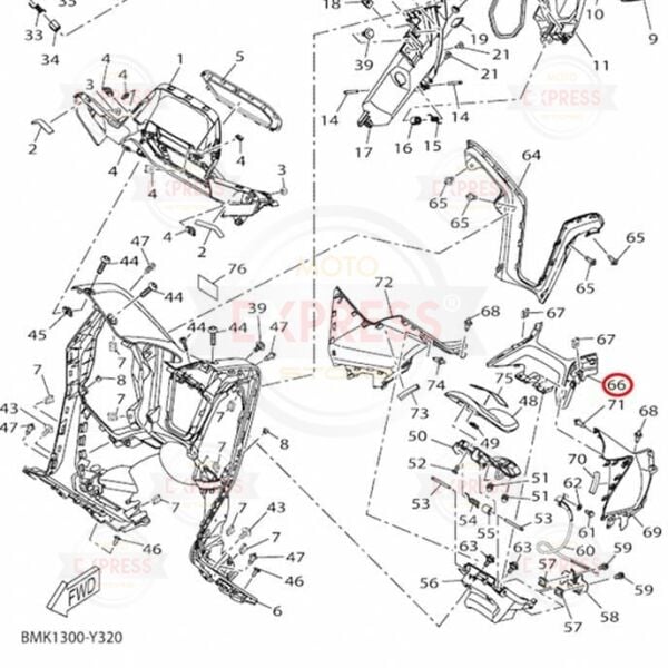 Yamaha Xmax250 2024-2025 Depo Arkası Sele Önünün Altı Grenajı Parlak Siyah A