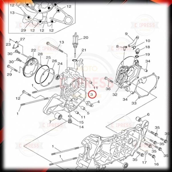 Yamaha RayZR125 Sağ Blok Karter Motor Bloğu A