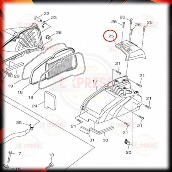 Yamaha RayZR125 Hava Filtre Kutusu Üstü Kapağı A