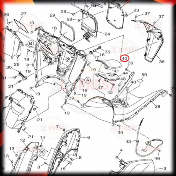 Yamaha Nmax125-155 2021-2024 Benzin Depo Kapağı Üst Grenajı Plastiği