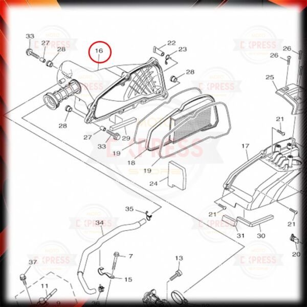 Yamaha RayZR125 Hava Filtresi Kutusu Kazanı A
