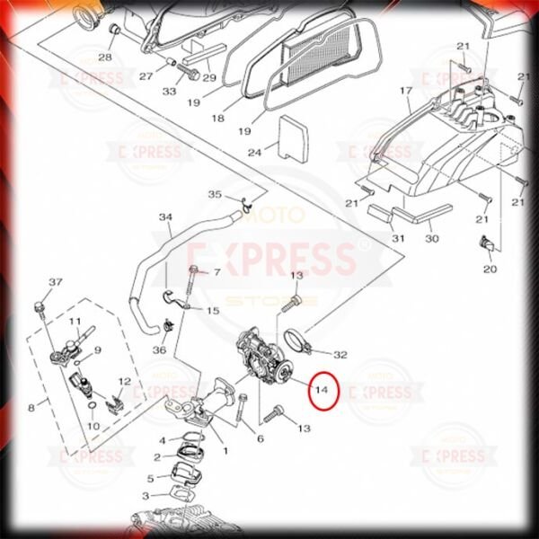 Yamaha RayZR125 Gaz Kelebek Gövdesi Kelebeği A
