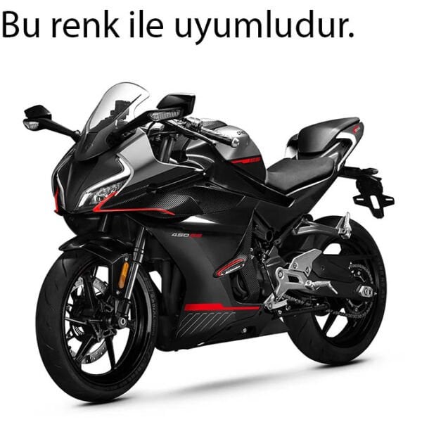 CFMoto 450SR 2022-2025 Siyah Motor İçin Parlak Siyah Ön Çamurluk Grenajı A