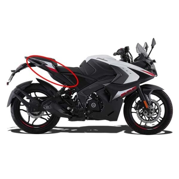 Bajaj Pulsar Rs200 2021-2025 Sağ Arka Sele Altı Kuyruk Grenajı Siyah-Beyaz A
