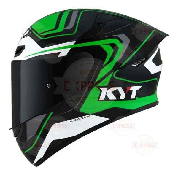 Kyt Tt-Course Kask Overtech Siyah/Yeşil