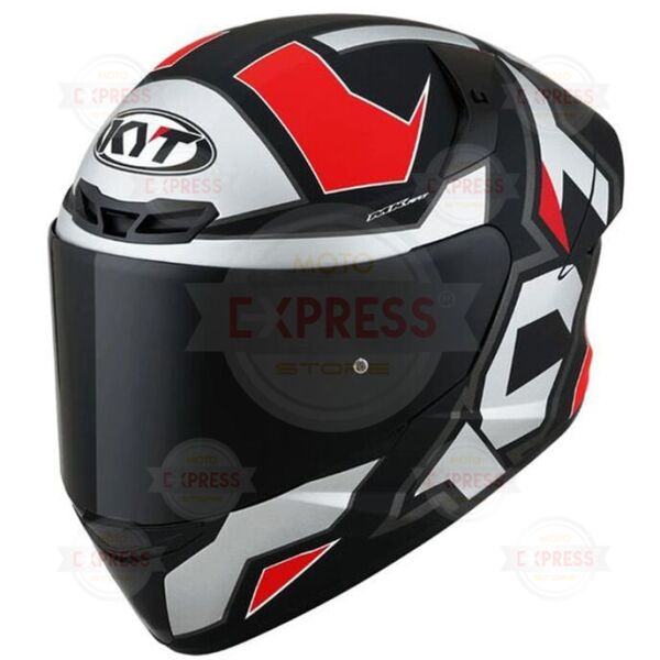 Kyt Tt-Course Kask Electron Mat Gri/Kırmızı L