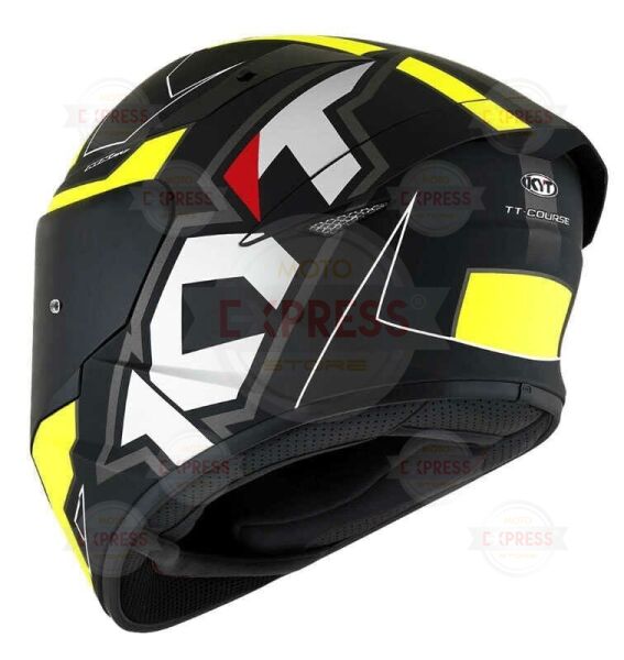 Kyt Tt-Course Kask Electron Mat Siyah Sarı L